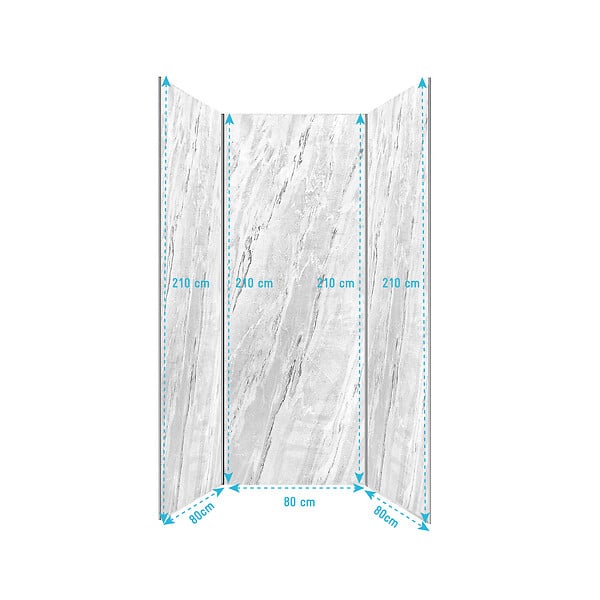 AURLANE - Pack 3 Panneaux Muraux Pierre Artic Storm 80x210cm + Profilés Chrome - STONE'IT - large