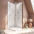 AURLANE - Pack 2 Panneaux Muraux Pierre Artic Storm 80x210cm + Profilés Chrome - STONE'IT - vignette
