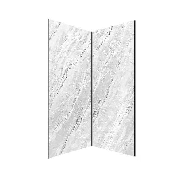 AURLANE - Pack 2 Panneaux Muraux Pierre Artic Storm 80x210cm + Profilés Chrome - STONE'IT - large