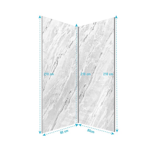 AURLANE - Pack 2 Panneaux Muraux Pierre Artic Storm 80x210cm + Profilés Chrome - STONE'IT - large