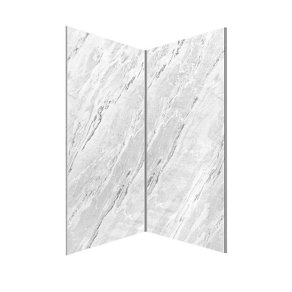AURLANE - Pack 2 Panneaux Muraux Pierre Artic Storm 100x210cm + Profilés Chrome - STONE'IT - large