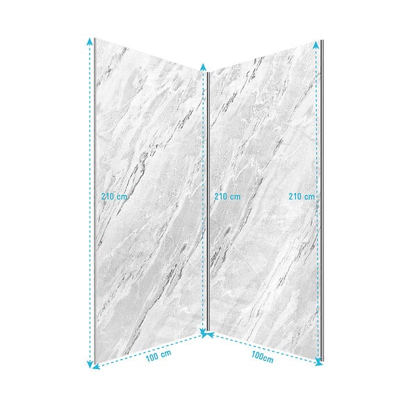 AURLANE - Pack 2 Panneaux Muraux Pierre Artic Storm 100x210cm + Profilés Chrome - STONE'IT - large