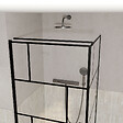 AURLANE - Porte de douche Pivotante 90x180cm et Retour 90cm Motif Brique Noir - Verre 8mm Anticalcaire - vignette