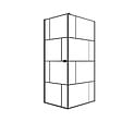 AURLANE - Porte de douche Pivotante 90x180cm et Retour 90cm Motif Brique Noir - Verre 8mm Anticalcaire - vignette