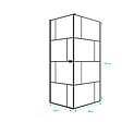 AURLANE - Porte de douche Pivotante 90x180cm et Retour 90cm Motif Brique Noir - Verre 8mm Anticalcaire - vignette