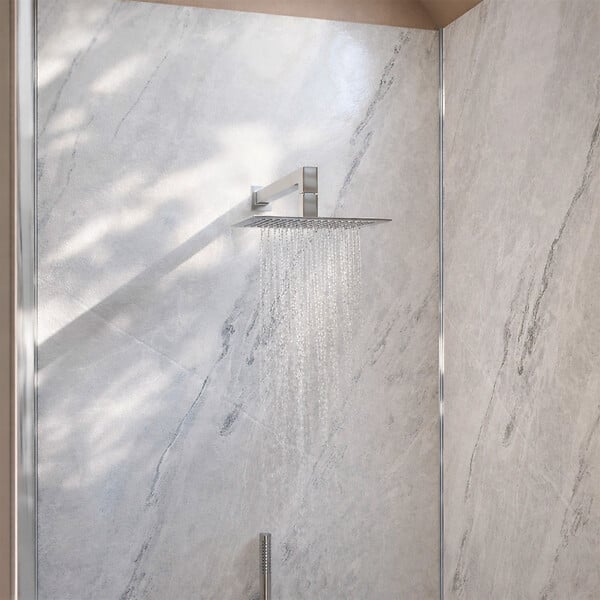 AURLANE - Pack 3 Panneaux Muraux Pierre Artic Storm 90x250 cm + Profilés Chrome - STONE'IT - large