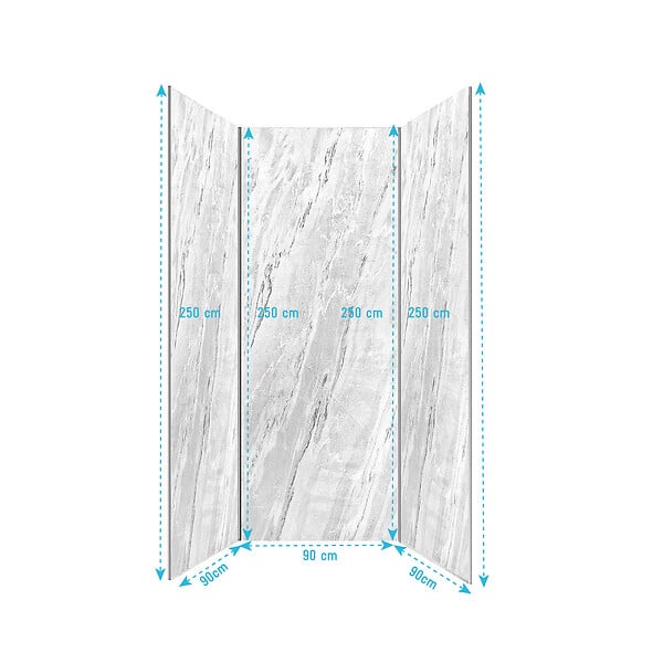 AURLANE - Pack 3 Panneaux Muraux Pierre Artic Storm 90x250 cm + Profilés Chrome - STONE'IT - large