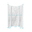 AURLANE - Pack 3 Panneaux Muraux Pierre Artic Storm 90+120+90 Hauteur 250 cm - Profilés Chrome - STONE'IT - vignette