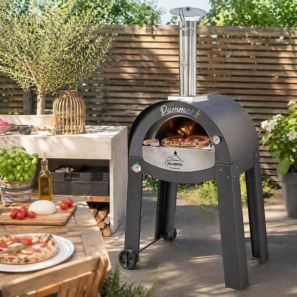 BELLANAPOLI - Four à pizza Exterieur Professionnel Cuisson 2 Pizzas 400°C - Four à Bois haute qualité INOX Pierre réfractaire Bellanapoli - large