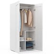 ID MARKET - Armoire 2 portes VITO blanc penderie 80 cm avec étagères rangement maxi capacité - vignette