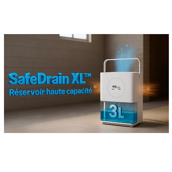 EZICLEAN - Déshumidificateur 0.55l/j Blanc - DRYFLOWMAX - large