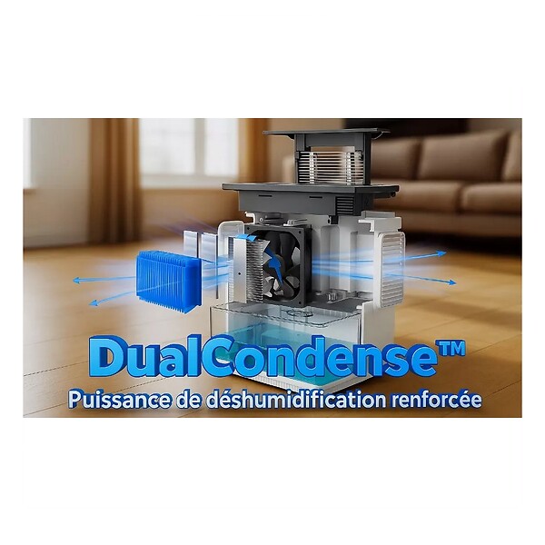 EZICLEAN - déshumidificateur 0.6l/j blanc - DRYFLOWX - large