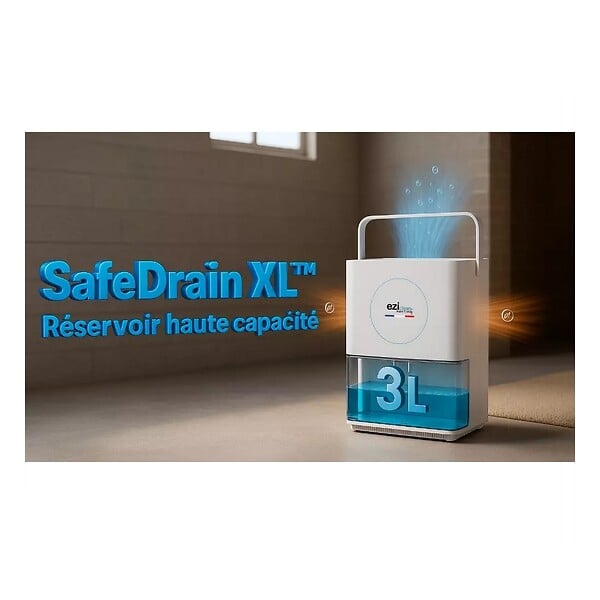 EZICLEAN - déshumidificateur 0.6l/j blanc - DRYFLOWX - large