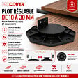 MCCOVER - Plot réglable 18 à 30 mm pour terrasse bois et composite - support lambourde extérieur, pose facile Noir - vignette