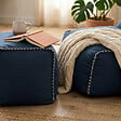 SOO  SANTAI - Fauteuil poire intérieur avec repose pieds 90x60x85/45x60x35 cm SANS billes Bleu jeans (BINDR9080-1) - vignette
