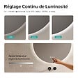 EMKE - EMKE Miroir de salle de bain LED rond diamètre 60 cm, Anti-buée, Rétro-éclairage sans cadre, Interrupteur Tactile, 3 Couleurs de Lumière - vignette