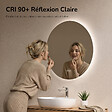 EMKE - EMKE Miroir de salle de bain LED rond diamètre 80 cm, Rétro-éclairage sans cadre, Interrupteur Tactile, 3 Couleurs de Lumière - vignette