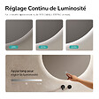 EMKE - EMKE Miroir salle de bain LED, diamètre 50cm, rétro-éclairage sans cadre, interrupteur tactile, intensité réglable, éclatant blanc froid - vignette