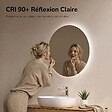 EMKE - EMKE Miroir salle de bain LED, diamètre 50cm, rétro-éclairage sans cadre, interrupteur tactile, intensité réglable, éclatant blanc froid - vignette