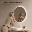 EMKE - EMKE Miroir salle de bain LED, diamètre 60cm, rétro-éclairage sans cadre, interrupteur tactile, intensité réglable, éclatant blanc froid - vignette