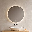 EMKE - EMKE Miroir de salle de bain LED rond diamètre 70 cm, Rétro-éclairage sans cadre, Interrupteur Tactile, 3 Couleurs de Lumière - vignette