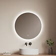 EMKE - EMKE Miroir salle de bain LED, diamètre 70cm, rétro-éclairage sans cadre, interrupteur tactile, intensité réglable, éclatant blanc froid - vignette