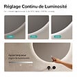 EMKE - EMKE Miroir salle de bain LED, diamètre 70cm, rétro-éclairage sans cadre, interrupteur tactile, intensité réglable, éclatant blanc froid - vignette