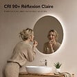 EMKE - EMKE Miroir salle de bain LED, diamètre 70cm, rétro-éclairage sans cadre, interrupteur tactile, intensité réglable, éclatant blanc froid - vignette