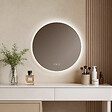 EMKE - EMKE Miroir de salle de bain LED rond diamètre 70 cm, Anti-buée, Rétro-éclairage sans cadre, Interrupteur Tactile, 3 Couleurs de Lumière - vignette