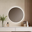 EMKE - EMKE Miroir de salle de bain LED rond diamètre 50 cm, Anti-buée, Rétro-éclairage sans cadre, Interrupteur Tactile, 3 Couleurs de Lumière - vignette