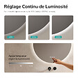 EMKE - EMKE Miroir de salle de bain LED rond diamètre 50 cm, Anti-buée, Rétro-éclairage sans cadre, Interrupteur Tactile, 3 Couleurs de Lumière - vignette