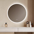EMKE - EMKE Miroir de salle de bain LED rond diamètre 80 cm, Anti-buée, Rétro-éclairage sans cadre, Interrupteur Tactile, 3 Couleurs de Lumière - vignette
