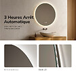 EMKE - EMKE Miroir de salle de bain LED rond diamètre 80 cm, Anti-buée, Rétro-éclairage sans cadre, Interrupteur Tactile, 3 Couleurs de Lumière - vignette