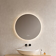 EMKE - EMKE Miroir de salle de bain LED rond diamètre 50 cm, Rétro-éclairage sans cadre, Interrupteur Tactile, 3 Couleurs de Lumière - vignette