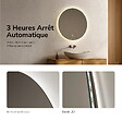 EMKE - EMKE Miroir de salle de bain LED rond diamètre 50 cm, Rétro-éclairage sans cadre, Interrupteur Tactile, 3 Couleurs de Lumière - vignette