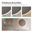 EMKE - EMKE Miroir de salle de bain LED rond diamètre 60 cm, Rétro-éclairage sans cadre, Interrupteur Tactile, 3 Couleurs de Lumière - vignette