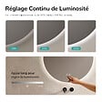 EMKE - EMKE Miroir de salle de bain LED rond diamètre 60 cm, Rétro-éclairage sans cadre, Interrupteur Tactile, 3 Couleurs de Lumière - vignette