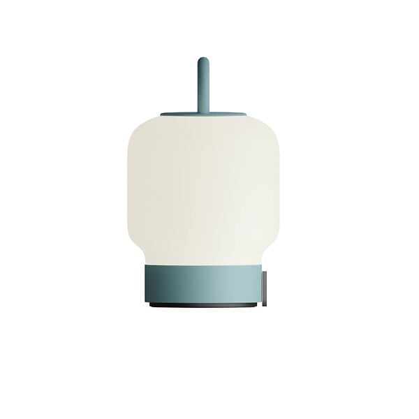 KOODUU - Lampe De Table Portable, Dimmable Et Rechargeable Via USB - Verre Opale, Turquoise - LOOME SMOKEY TEAL - large