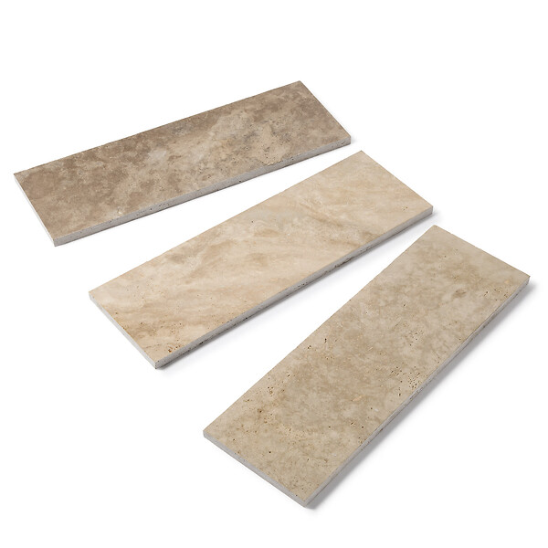 RO'MA NATURE - Bordure de jardin Travertin Beige Nuancé 100x33x3 cm (à l'unité) - large