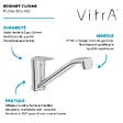 VITRA - Mitigeur de cuisine bec bas cartouche 1/2 C2 éco - VITRA - A43429EKF - vignette