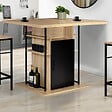 ID MARKET - Ilot central UGO 110 cm bois noir et imitation hêtre avec rangements design industriel - vignette