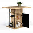 ID MARKET - Ilot central UGO 110 cm bois noir et imitation hêtre avec rangements design industriel - vignette