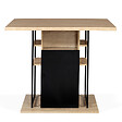ID MARKET - Ilot central UGO 110 cm bois noir et imitation hêtre avec rangements design industriel - vignette
