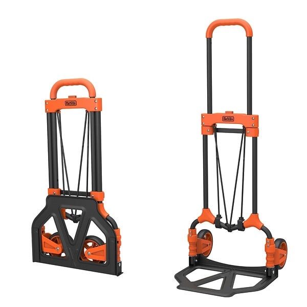 BLACK+DECKER - Chariot diable pliant Charge 65 kg BLACK & DECKER Compact et Léger Chariot à roues Manutention Déménagement Stockage - large