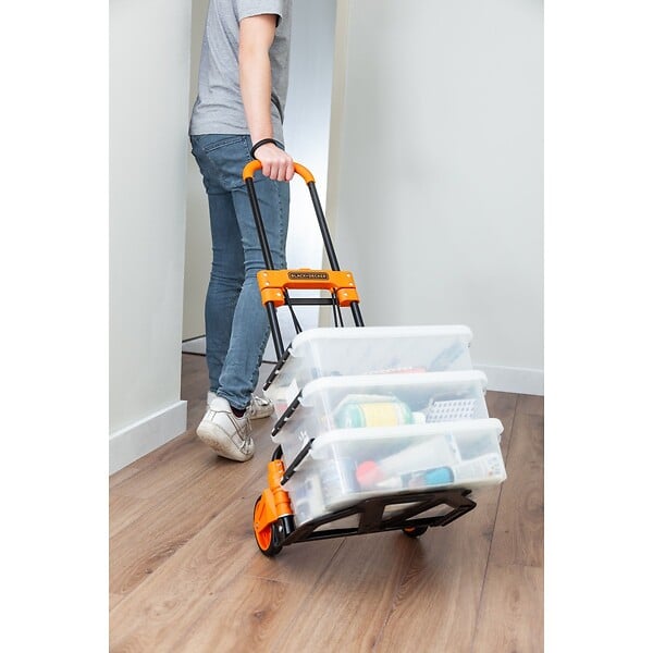 BLACK+DECKER - Chariot diable pliant Charge 65 kg BLACK & DECKER Compact et Léger Chariot à roues Manutention Déménagement Stockage - large