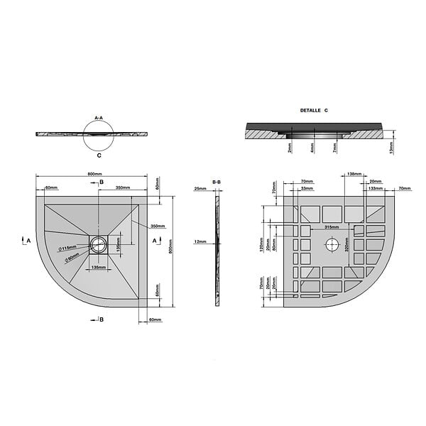 KIAMAMI VALENTINA - Receveur De Douche Angulaire 80X80 En Résine Gris Anthracite | Muse - large