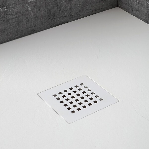 KIAMAMI VALENTINA - Plateau De Douche 140X80cm En Résine Blanche + Couvre Bonde | Muse - large