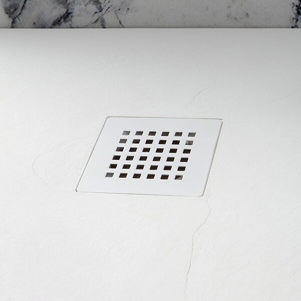 KIAMAMI VALENTINA - Receveur De Douche En Résine Blanche Effet Pierre 90X90  | Muse - large