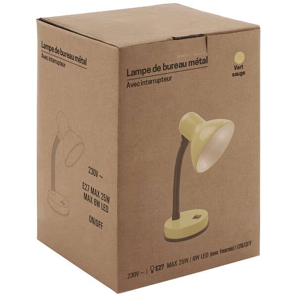 GEFOM - Lampe de bureau sans ampoule - Vert sauge - 40W - large