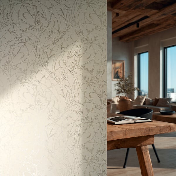 AS CREATION - Papier peint vinyle sur intissé floral - Beige - 0,53x10,05m - large